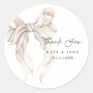 Sticker Rond Faire-part de mariage élégant à nœud papillon Mini