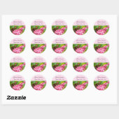 Sticker Rond Faire-part de mariage élégant Hydrangea rose (Feuille)