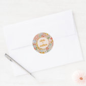 Sticker Rond Faire-part de mariage fleuri personnalisé  (Enveloppe)