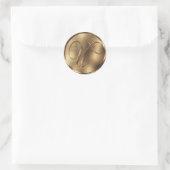 Sticker Rond Faire-part de mariage Monogram U Bronze (Sac)