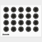 Sticker Rond Faire-part de mariage or et noir (Feuille)