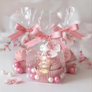 Sticker Rond Faire-Part de Mariage Réception Cherry Blossom Del