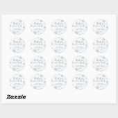 Sticker Rond Faire Part de Mariage Remerciements Flocons de Nei (Feuille)