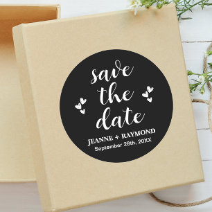 Sticker Rond Faire-part de mariage romantique à save the date s