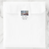 Sticker Rond Faire part de naissance ajouter photo date heure l (Sac)