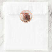 Sticker Rond Faire-part de naissance Bébé petits pieds Rose (Sac)