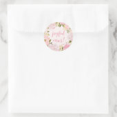 Sticker Rond Faire-part de naissance de nouvelles Joyeux Roses  (Sac)