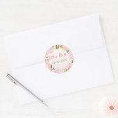 Sticker Rond Faire-part de naissance rose personnalisé Rose aqu (Enveloppe)