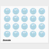 Sticker Rond Faire-part de naissance Stork Baby Shower/Sprinkle (Feuille)