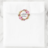 Sticker Rond Faire-part Fiançailles rose et rouge (Sac)