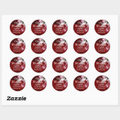 Sticker Rond Faire-part mariage Hollywood rouge (Feuille)