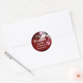 Sticker Rond Faire-part mariage Hollywood rouge (Enveloppe)