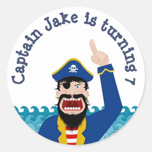 Sticker Rond Faire-part pirate (Devant)