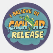 Sticker Rond Faire place à la pêche durable (Devant)