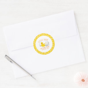 Sticker Rond Faire-Porter Bébé Canard Bientôt Invitation Baby S