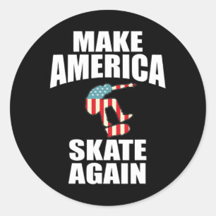 Sticker Rond Faire revivre le skate à l'Amérique Amateur de ska