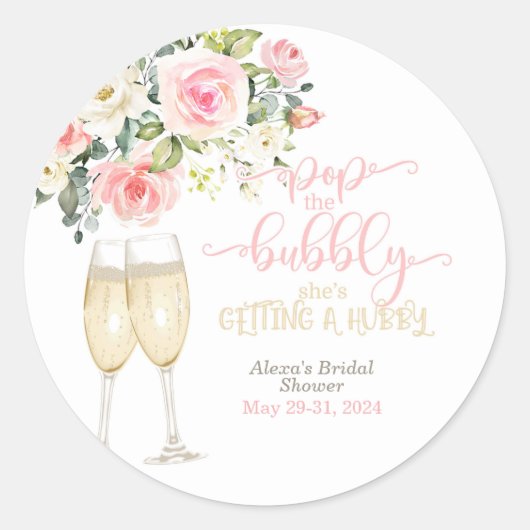 Sticker Rond Faire sauter le bouchon, elle va se marier (Devant)