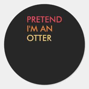 Sticker Rond Faire semblant d'être une Otter Costume de fête d