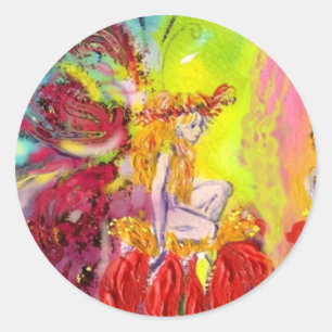 Sticker Rond FAIRIES DE L'AUBE / FLOWER FAIRY Imaginaire