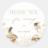 Sticker Rond Fairy Birthday Boho Merci (Devant)