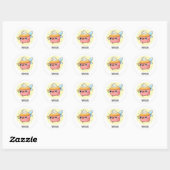 Sticker Rond Fairy Cake Funny Cupcake Pun (Feuille)