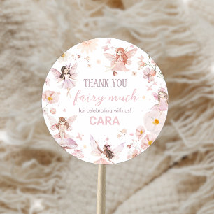 Sticker Rond Fairy Enchanted Garden Fête d'anniversaire