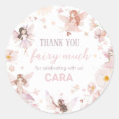 Sticker Rond Fairy Enchanted Garden Fête d'anniversaire (Devant)
