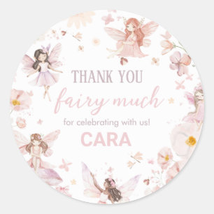 Sticker Rond Fairy Enchanted Garden Fête d'anniversaire