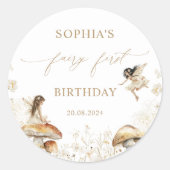 Sticker Rond Fairy First Birday Boho (Devant)