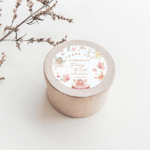 Sticker Rond Fairy First Birthday Girl