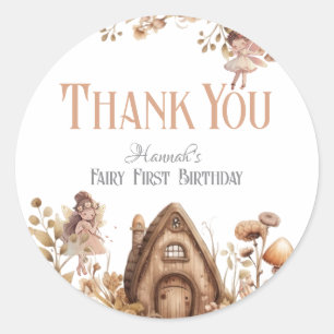 Sticker Rond Fairy First Magic Boho Anniversaire