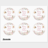 Sticker Rond Fairy Garden Boho Fleur sauvage (Feuille)