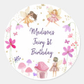 Sticker Rond Fairy Garden Floral Anniversaire (Devant)