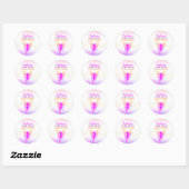 Sticker Rond Fairy Girl 1er anniversaire Merci (Feuille)