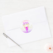 Sticker Rond Fairy Girl 1er anniversaire Merci (Enveloppe)