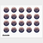 Sticker Rond Fairy Lights Russe Mariage (Feuille)