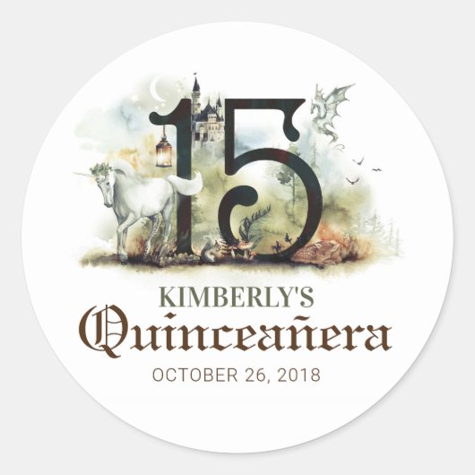 Sticker Rond Fairy Tale Princess Quinceanera (Devant)