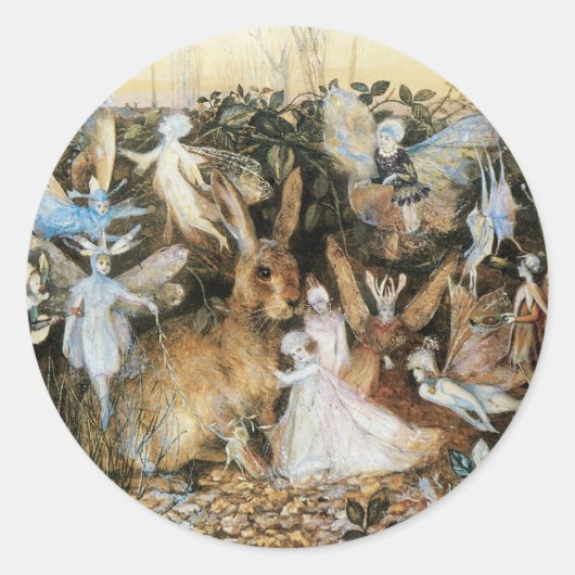 Sticker Rond Fairy Twilight par John Anster Fitzgerald (Devant)