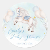 Sticker Rond Fairytale bébé Pony Blue ballon étoile Douche (Devant)