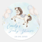 Sticker Rond Fairytale bébé Pony Blue ballon étoile Douche (Devant)