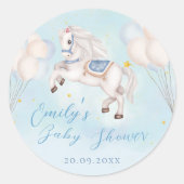Sticker Rond Fairytale bébé Pony Blue ballon étoile Douche (Devant)