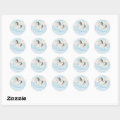 Sticker Rond Fairytale bébé Pony Blue ballons étoile Anniversai (Feuille)