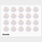 Sticker Rond Fairytale bébé Pony rose ballons étoile Anniversai (Feuille)