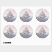Sticker Rond Fairytale château mariage merci (Feuille)