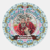 Sticker Rond Fairytale Holiday Greetings Custom Photo (Devant)