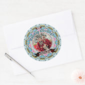 Sticker Rond Fairytale Holiday Greetings Custom Photo (Enveloppe)