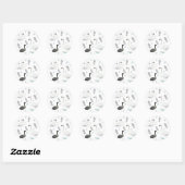 Sticker Rond Fairytale Swan Illustration Folk Botanical Motif (Feuille)