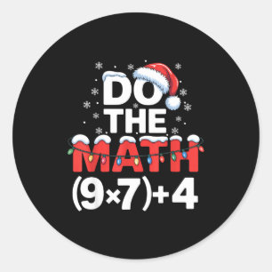 Sticker Rond Fais Le Calcul Mème 6 7 Humour De Noël Drôle