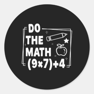 Sticker Rond Fais Le Calcul Noël Drôle 67 Mème Pemdas Professeu