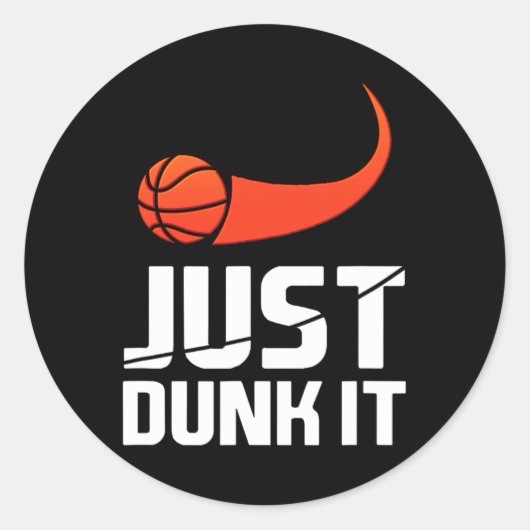 Sticker Rond Fais-Le ! Joueur de basket-ball Slam Dunk Cadeau (Devant)